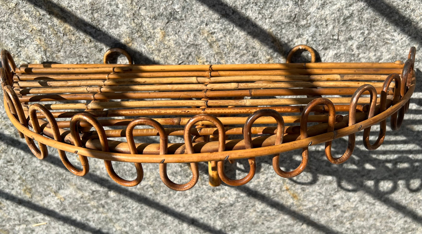 Rattan and Bamboo wall shelf/console shelf