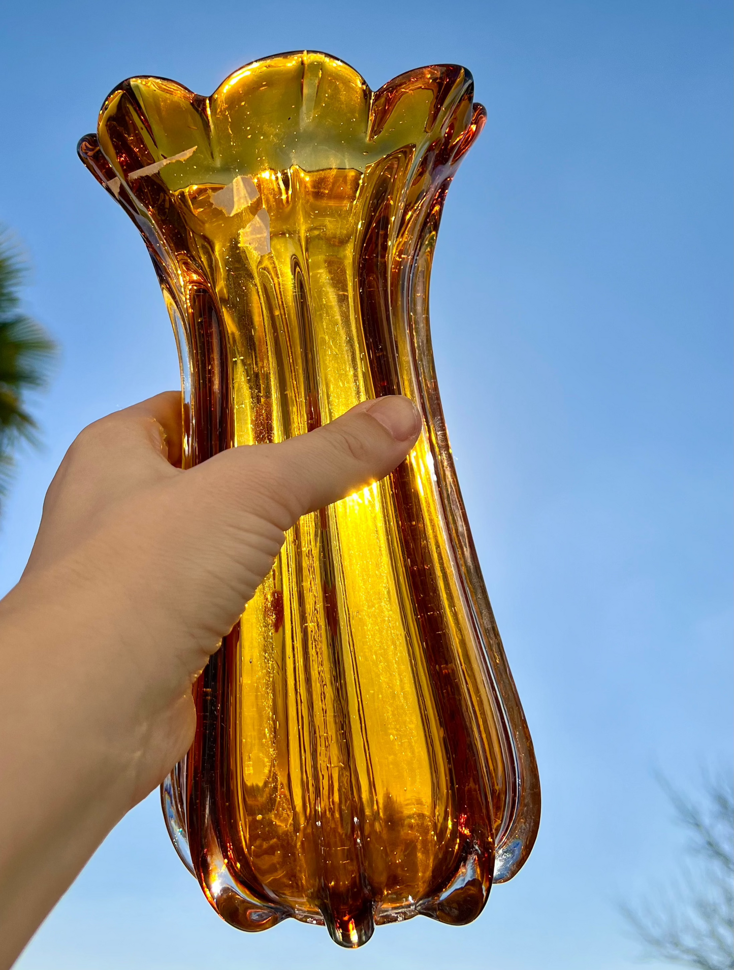 Amber Glass Vase