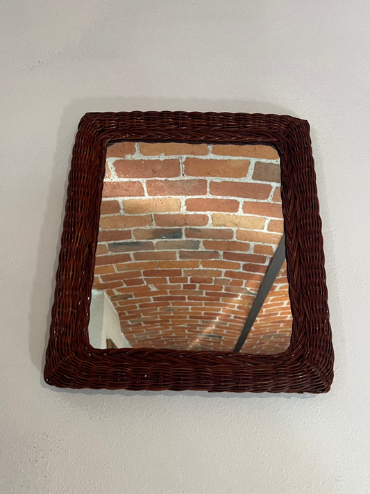 Vintage rattan mirror