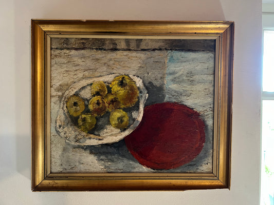 Vintage oil painting of lemons