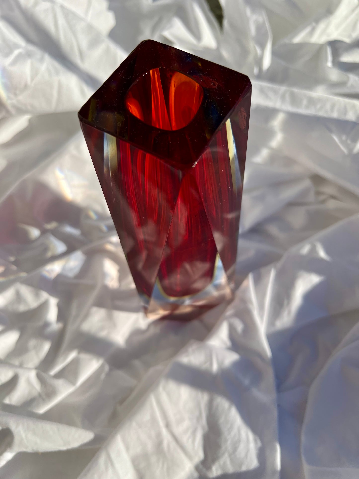 Ruby Murano Poli Vase